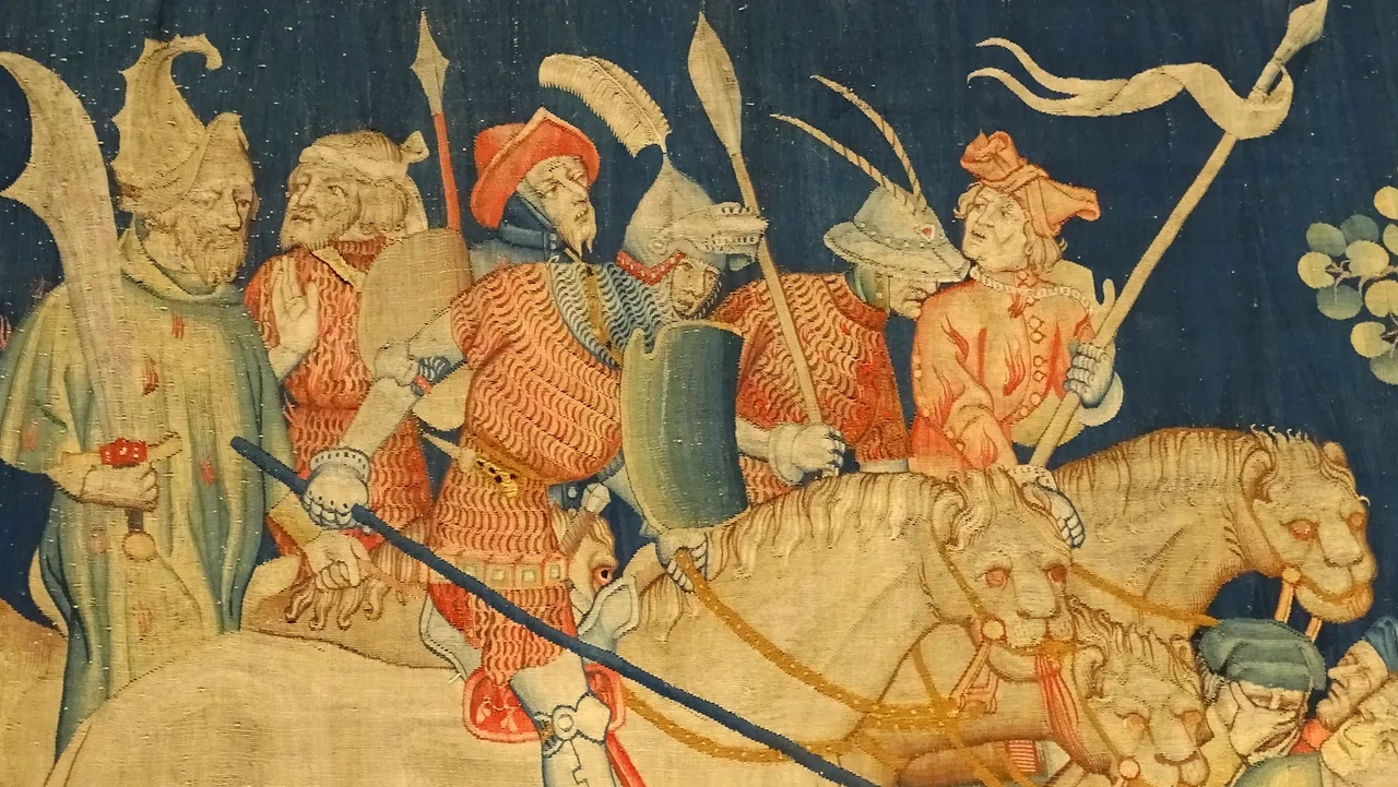 Detail of Apocalypse Tapestry th C.) - Chateau d'Angers - Angers - Loire Region - France