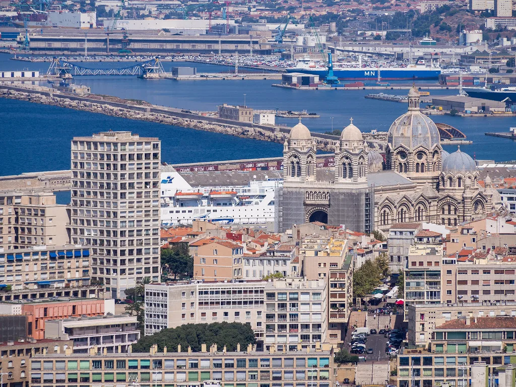 View of Marseille Cathedral from the Notre-Dame de la Garde church
