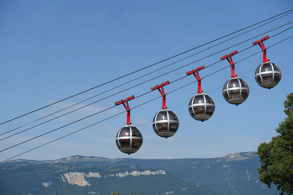 Round cable cars @ La Bastille @ Hike to La Bastille, Mont Jalla & Mont Rachais @ Grenoble