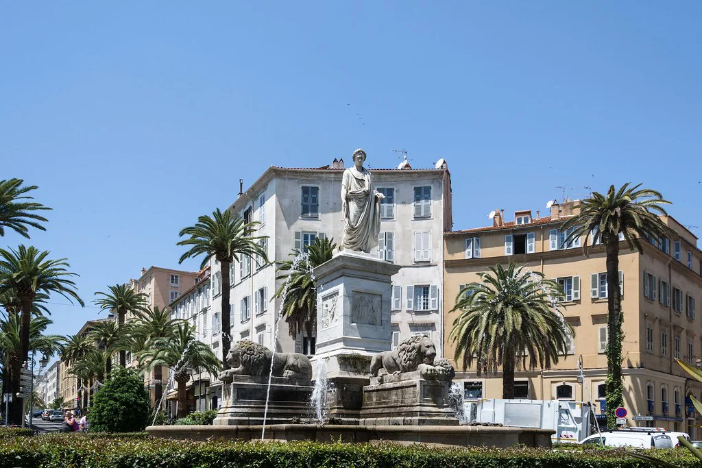 Statue of Napoleon Bonaparte at Place Saint-Nicolas in Bastia