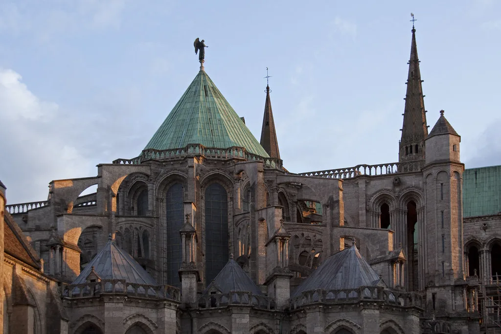 Venue view: Chartres Cathedral in evening light, Chartres, France. Resized and converted to WebP.