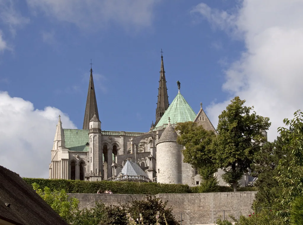 Chartres Cathedral seen from the old town