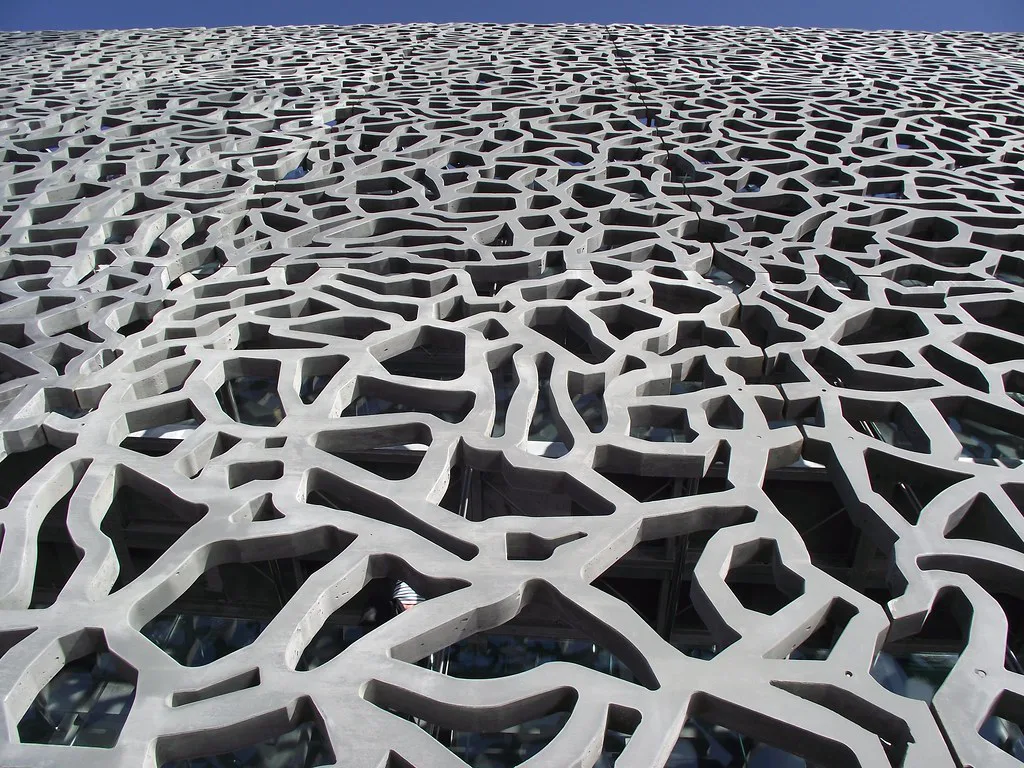 Venue view: the MuCEM J4 building in Marseille designed by Rudy Ricciotti and Roland Carta, on the Promenade Robert Laffont. Resized and converted to WebP.